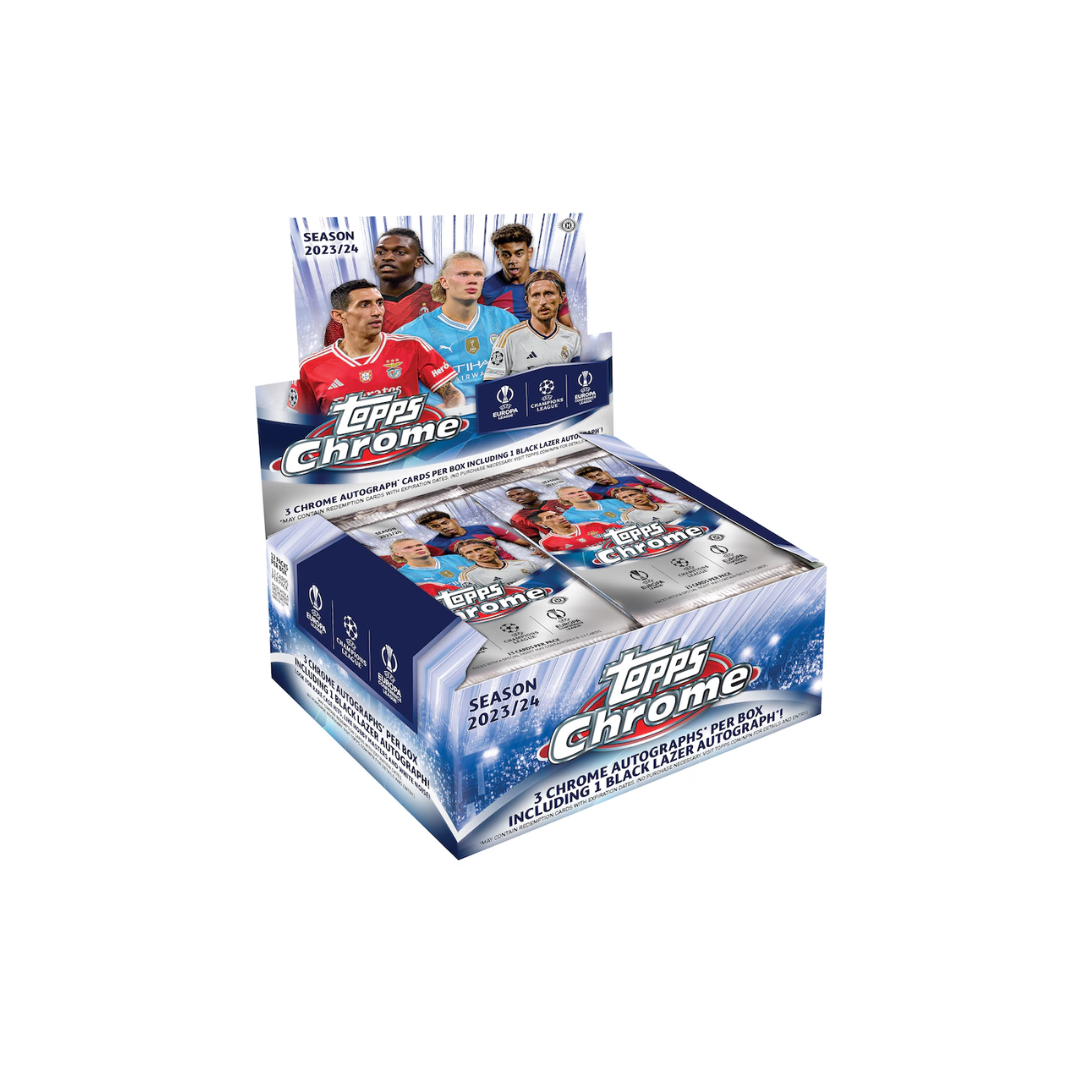 Untitleddesign-2024-07-27T132655.239 2023-24 Topps UEFA Club Competitions Chrome Soccer Jumbo Box - Image 1