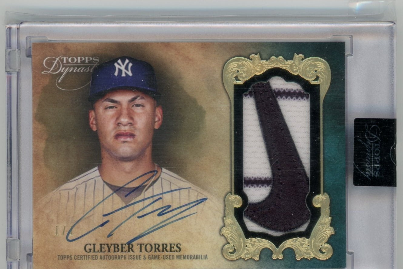 img807_579e3e00-39dc-48a1-a8e4-e1cdd1fbe23a 2021 Topps Dynasty Gleyber Torres 1/1 autograph Nike Swoosh relic "Dynasty Deed" - Image 1
