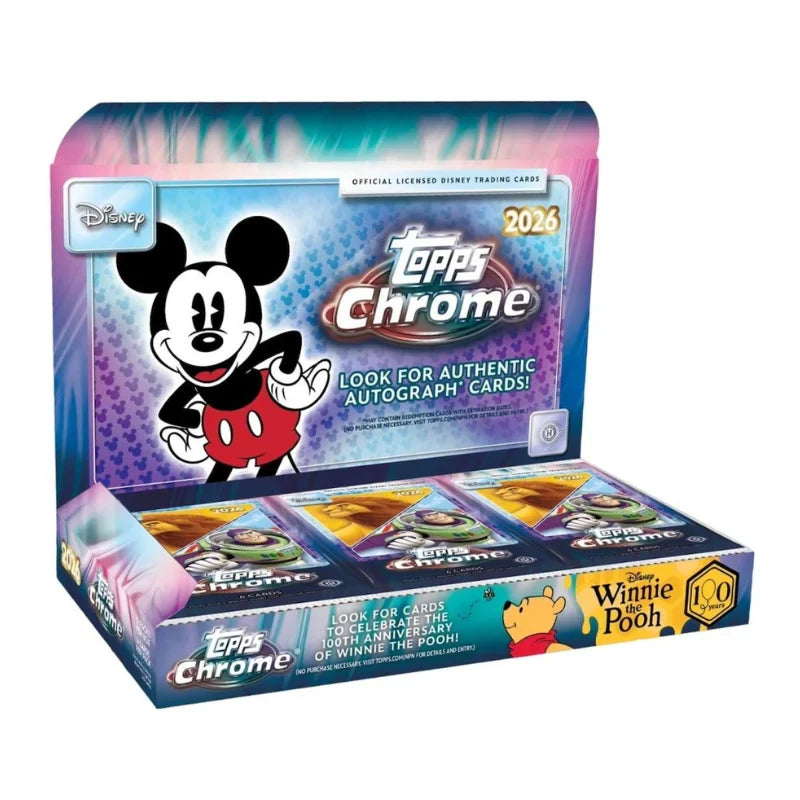 resizingforshopify-2026-06-11T121525.393 2026 Disney Topps Chrome Hobby Box 8 Box Case - Image 1