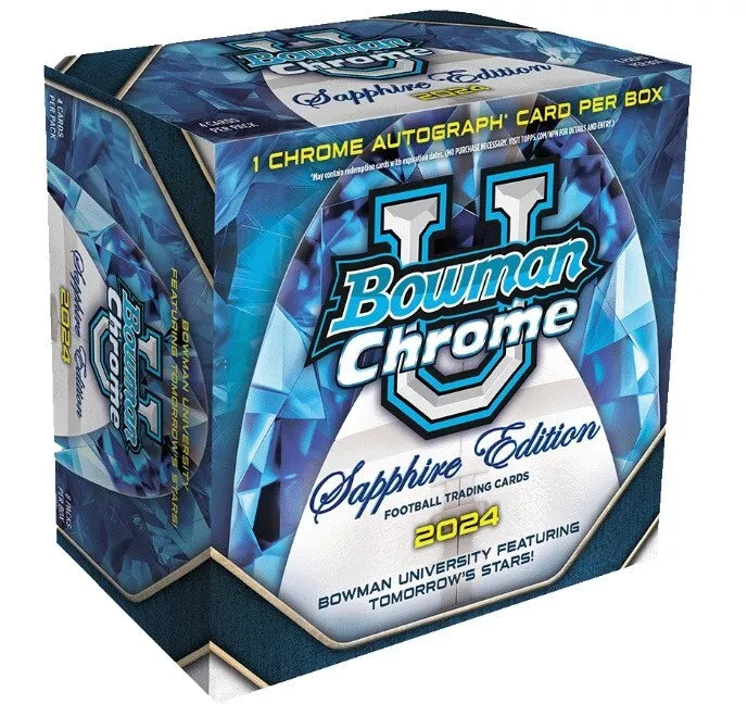 s-l1600_2885d392-b832-45c0-b621-d0f8415150c0 2024 Bowman Chrome University Football Sapphire Edition 10 Box Case - Image 1