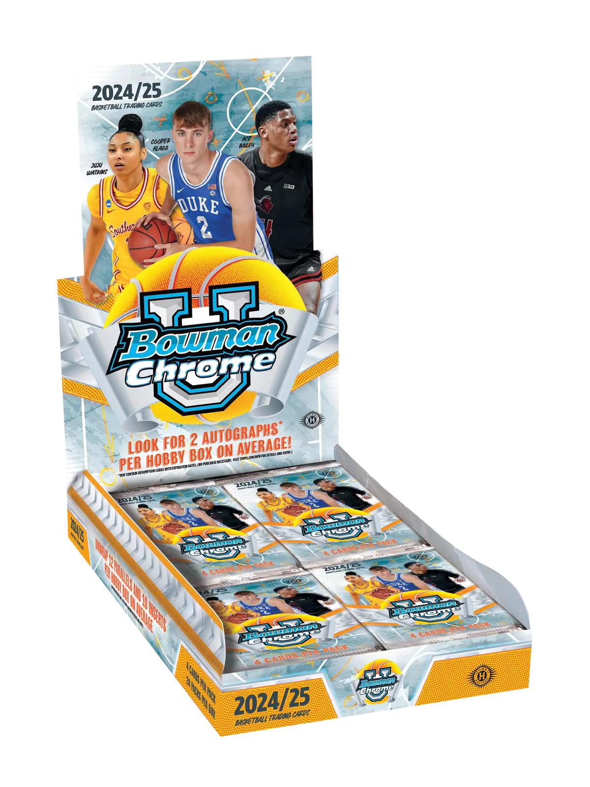 s-l1600_b62d0126-d2c7-4dc3-a257-0177627fbebb 2024-25 Bowman Chrome University Basketball Hobby 12 Box Case - Image 1